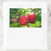 Himbeeren, rote Beeren, rote Früchte Rechteckiger Aufkleber (Tasche)