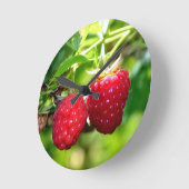 Himbeeren Runde Wanduhr (Winkel)