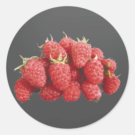 Himbeeren Runder Aufkleber (Vorderseite)