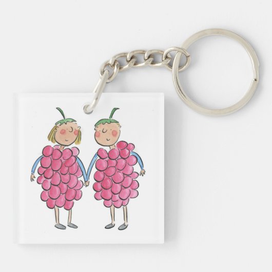 Himbeeren Schlüsselanhänger (Rückseite)