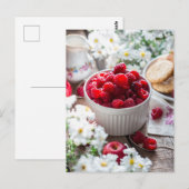 Himbeeren Sommer Foto Postkarte (Vorne/Hinten)