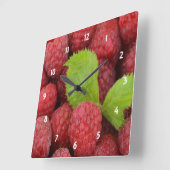 Himbeeren-Uhr Quadratische Wanduhr (Winkel)