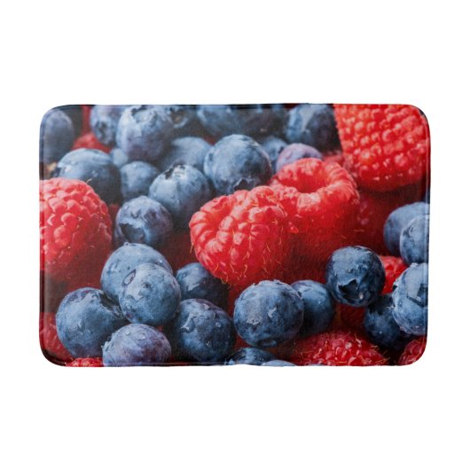 Himbeeren und Blaubeeren Badematte (Vorderseite)