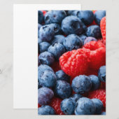 Himbeeren und Blaubeeren Briefpapier (Vorne/Hinten)