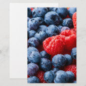 Himbeeren und Blaubeeren Briefpapier (Vorne/Hinten)