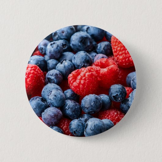 Himbeeren und Blaubeeren Button (Vorderseite)