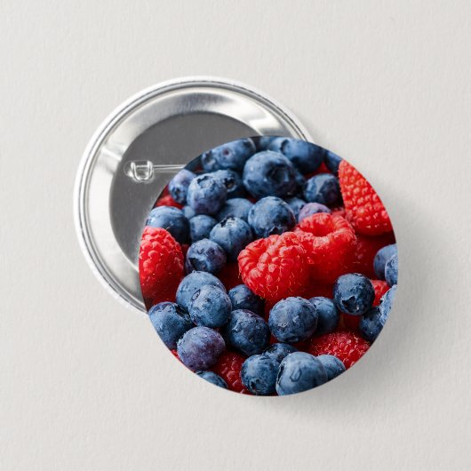 Himbeeren und Blaubeeren Button (Vorne & Hinten)