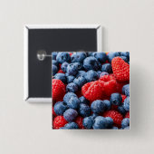 Himbeeren und Blaubeeren Button (Vorne & Hinten)
