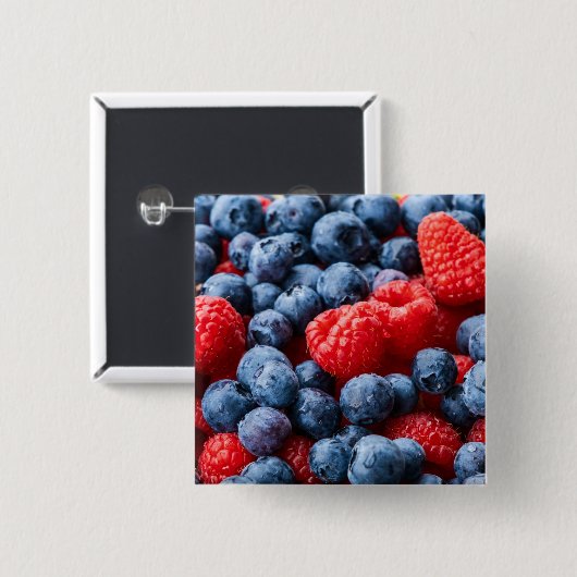 Himbeeren und Blaubeeren Button (Vorne & Hinten)