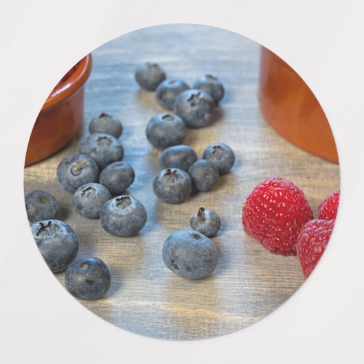 Himbeeren und Blaubeeren Etiketten (Design 1)