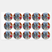 Himbeeren und Blaubeeren Etiketten (Blatt)