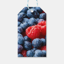 Himbeeren und Blaubeeren Geschenkanhänger