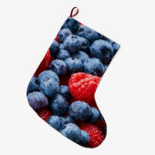 Himbeeren und Blaubeeren Großer Weihnachtsstrumpf (Vorderansicht (hängend))
