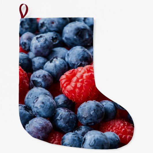 Himbeeren und Blaubeeren Großer Weihnachtsstrumpf (Vorderseite)