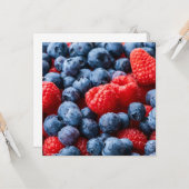 Himbeeren und Blaubeeren Karte (Vorderseite/Rückseite Beispiel)