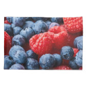 Himbeeren und Blaubeeren Kissenbezug (Rückseite)