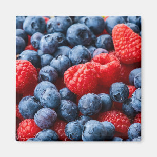 Himbeeren und Blaubeeren Magnet