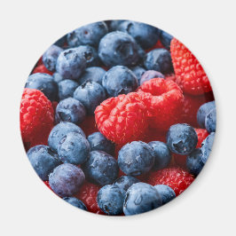 Himbeeren und Blaubeeren Magnet