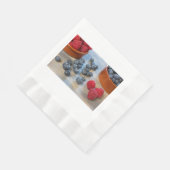 Himbeeren und Blaubeeren Serviette (Ecke)