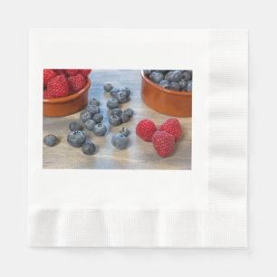 Himbeeren und Blaubeeren Serviette