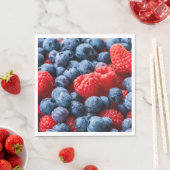 Himbeeren und Blaubeeren Serviette (Beispiel)