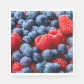 Himbeeren und Blaubeeren Serviette (Vorderseite)