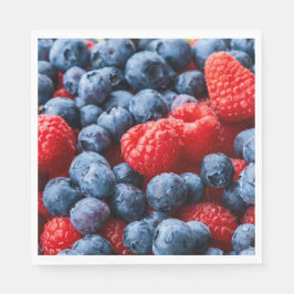 Himbeeren und Blaubeeren Serviette