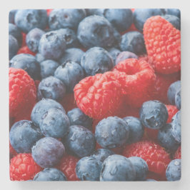 Himbeeren und Blaubeeren Steinuntersetzer