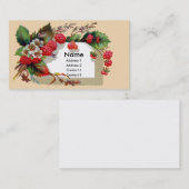 Himbeeren und Blüten viktorianisch Visitenkarte (Vorne/Hinten)