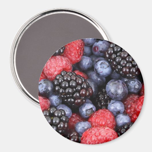 Himbeeren und Himbeeren Magnet (Vorderseite/Rückseite)