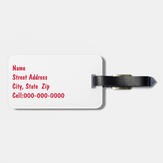 Himbeeren und Mandeln Gepäckanhänger (Rückseite horizontal)