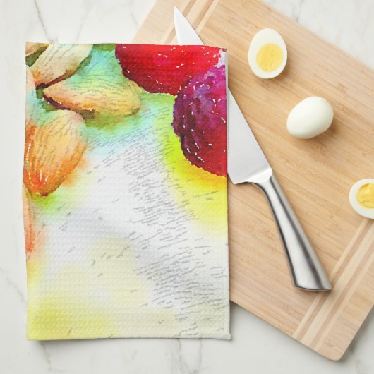 Himbeeren und Mandeln Handtuch (Viertel Falte)