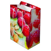 Himbeeren und Mandeln Mittlere Geschenktüte (Rückseite Schrägansicht)
