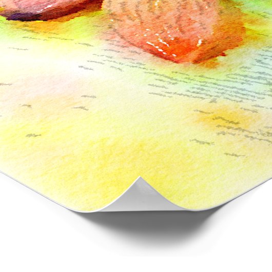 Himbeeren und Mandeln Poster (Ecke)