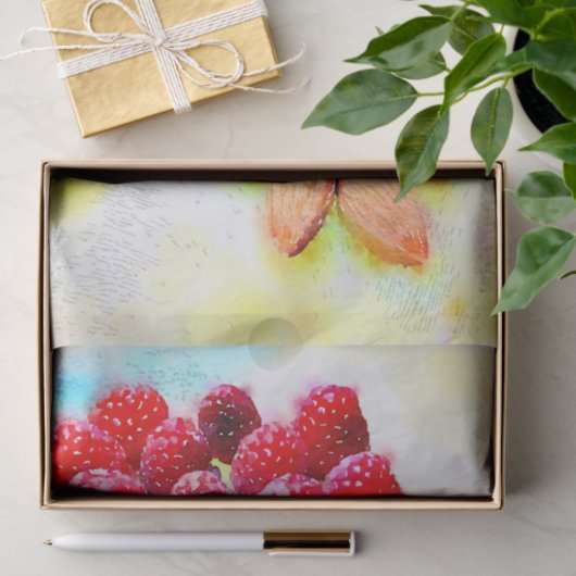 Himbeeren und Mandeln Seidenpapier (Geschenk)