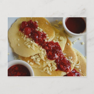 Himbeeren und weiße Schokolade Postkarte