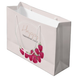 Himbeeren Watercolor Happy Valentine Day Große Geschenktüte