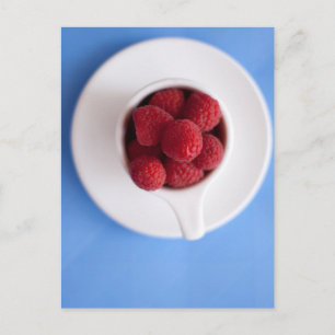 Himbeeren weiß und blau postkarte