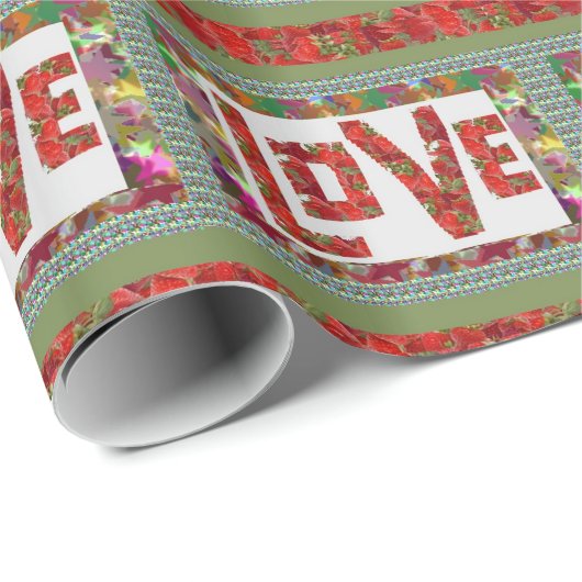 HIMBEERENLiebe: Ideales romantisches Geschenk Geschenkpapier (Rolleneckpunkt)