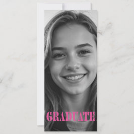 Himbeerfarbene moderne Einladungskarte zum Schulab Einladung