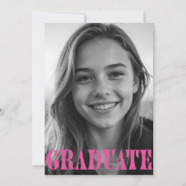 Himbeerfarbene moderne Einladungskarte zur Abschlu