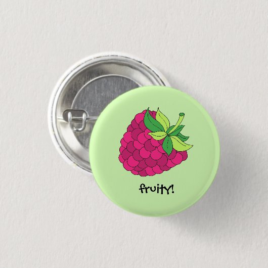 Himbeerfrucht Button (Vorne & Hinten)