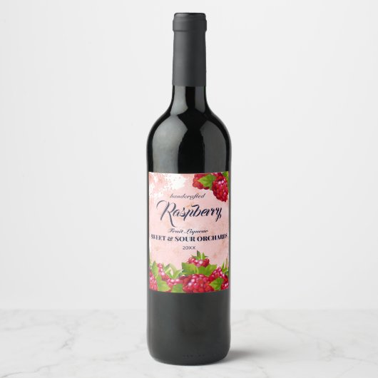 Himbeerfrucht Weinetikett (Vorderseite)