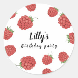 Himbeergeburt Runder Aufkleber