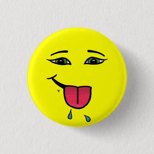 Himbeerknopf Button (Vorderseite)