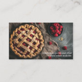 Himbeerkuchen mit Platz für Text Visitenkarte (Rückseite)
