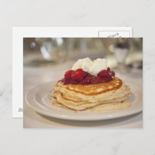 Himbeerkuchen Postkarte (Vorne/Hinten)