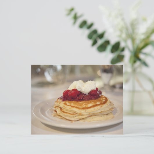 Himbeerkuchen Postkarte (Stehend Vorderseite)