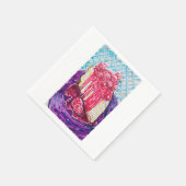 Himbeerkuchen Serviette (Ecke)