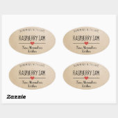 Himbeermarmelade Kraft Papier hausgemacht mit Lieb Ovaler Aufkleber (Blatt)